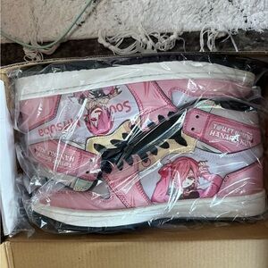 Pink Anime High-Top Sneakers